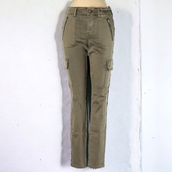 Level 99 Brooklyn Skinny Sateen Cargo Pant in Cedar - Picture 4 of 6